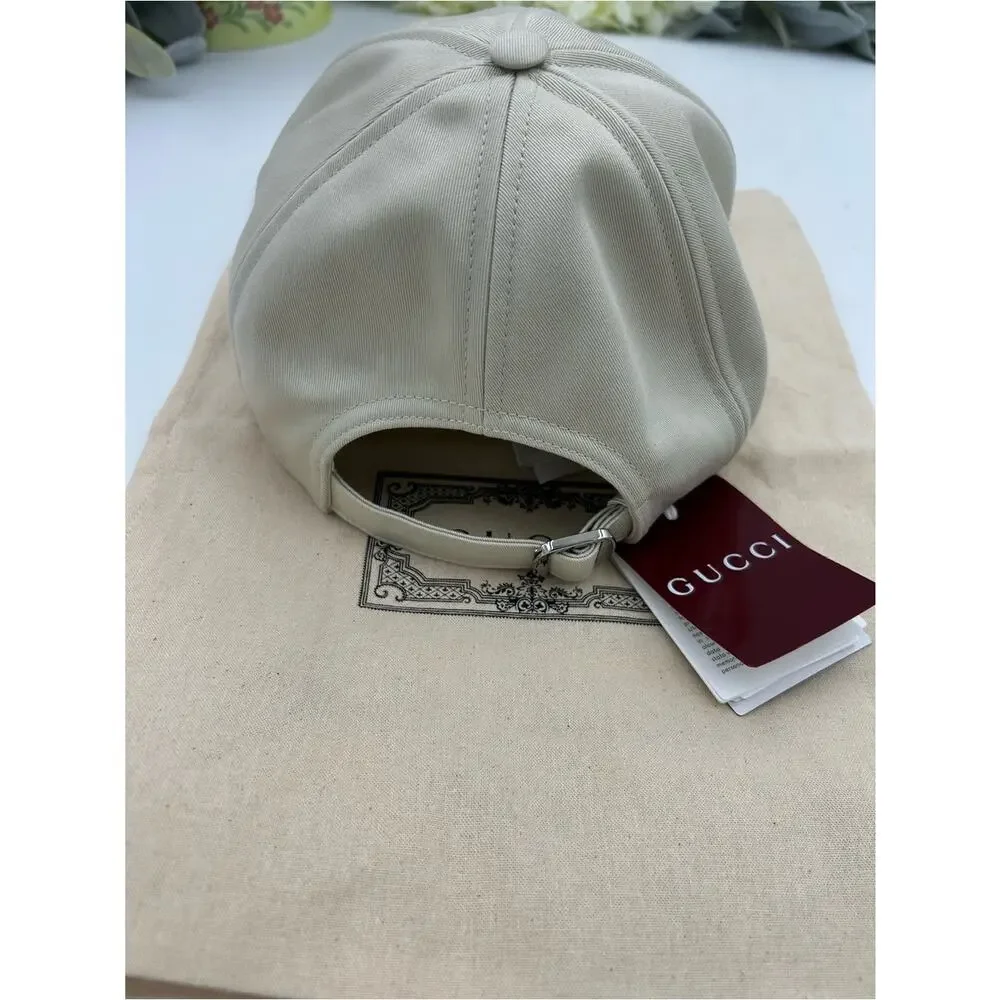 Unisex, Gucci, cotton embroidered logo baseball cap size medium adjustable